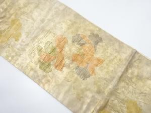 引箔牡丹模様織出し名古屋帯